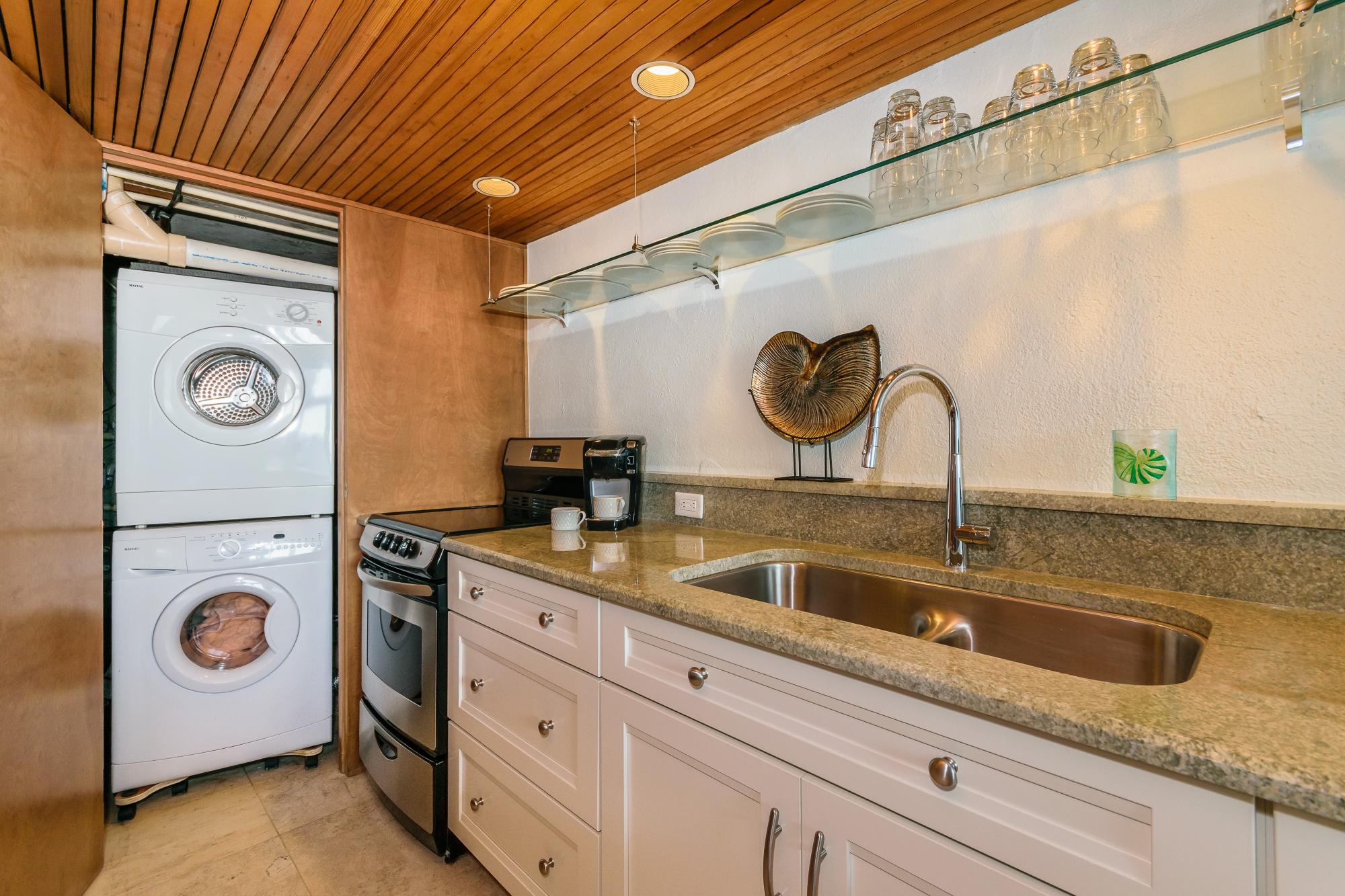 Downstairs Kitchen Feature with Washer/Dryer